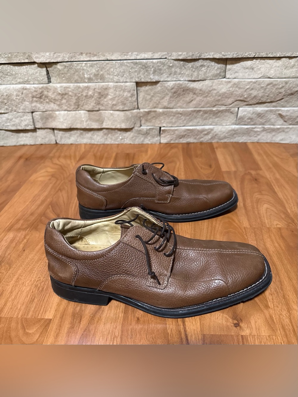 Studio Belvedere BayBridge Brown Leather Lace-Up Dress Oxford Shoes